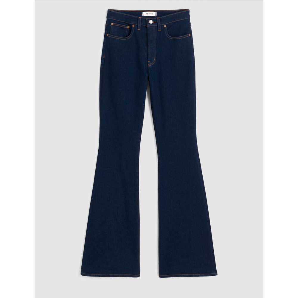 Madewell The Petite Stretch Flare Jean Rinse Wash Dark Blue High Rise US 25P NWT - Picture 5 of 12